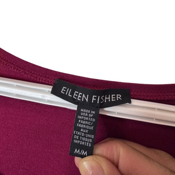 Eileen Fisher plum trapeze tunic/shirt dress size M - Picture 4 of 4